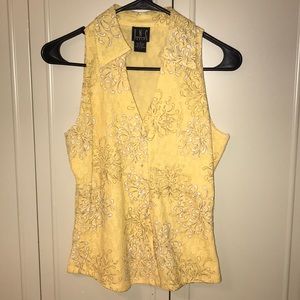 I.N.C. Petite Sleeveless Flowered Blouse